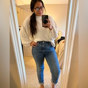 Princess Polly White Long Sleeve Turtleneck, Size Small/Medium